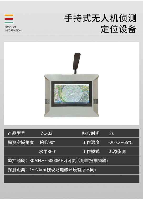 手持式無人機(jī)偵測(cè)定位ZC-03型裝備設(shè)備(圖2)